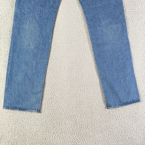 Levis Premium 501 Selvedge Jeans Mens 33x34 Blue Hemp Blend Straight Leg NEW - Picture 6 of 14